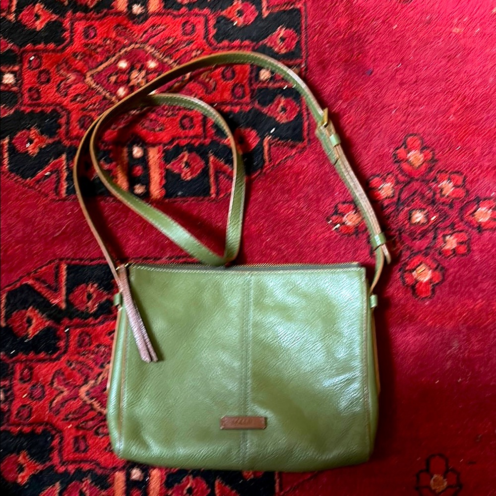 Fossil Green Leather Crossbody bag